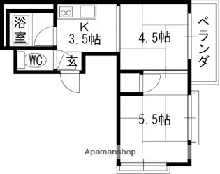 シャルマン三栗A棟B棟【2階】の間取り