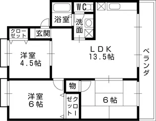 グリーンバレーB【2階】の間取り