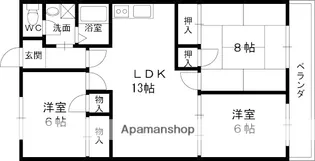 レオハイム長尾2【506号室】の間取り