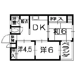 シャトー東香里【202号室】の間取り