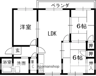 サンハイツ(招提元町)【205号室】の間取り