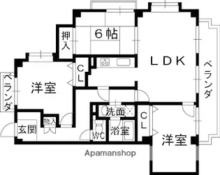 グローリヤ牧野【2階】の間取り