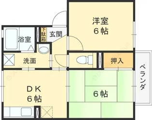 ボンジュール岡山手 1番館【2階】の間取り