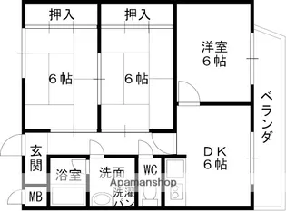 ビレッジ招提【102号室】の間取り