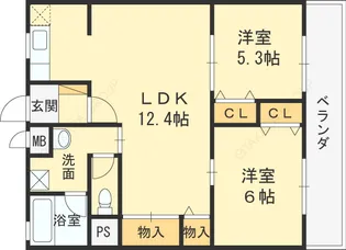 石垣ハイツ【3階】の間取り