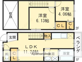 キャルムコート星田【2階】の間取り