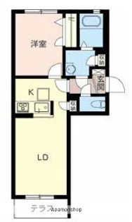 サンヒルズ阪奈A棟【107号室】の間取り