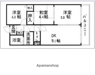 アベニューKN【4階】の間取り