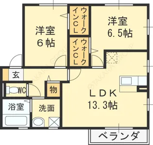 セジュール阪奈【1階】の間取り