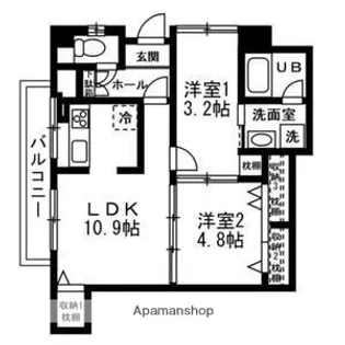大阪府枚方市楠葉並木2丁目【マンション】の間取り