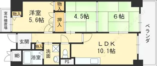 サンライト鶴見【1階】の間取り
