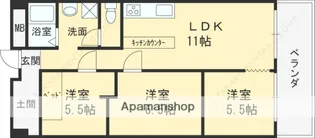 シャトー三愛【1003号室】の間取り