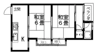中田ハイツ【2-C号室】の間取り