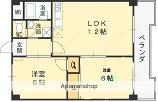 鶴見緑地道端マンション【7階】の間取り