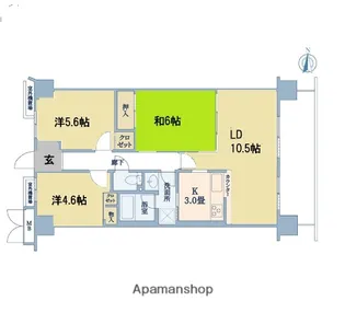 ベルパーク住道D棟【711号室】の間取り