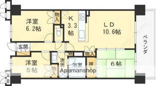 森都OSAKAウエストヴィル【8階】の間取り