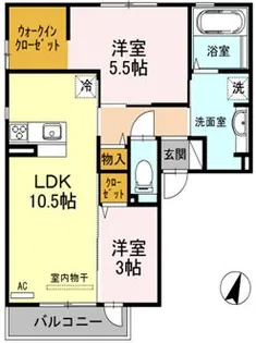 ラフィーネ徳庵【2階】の間取り