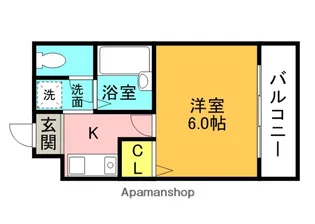 フラットカキノキ【3階】の間取り