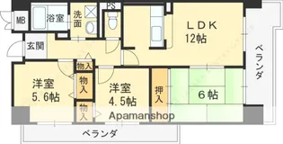 ヴィザージュ鶴見緑地【1205号室】の間取り