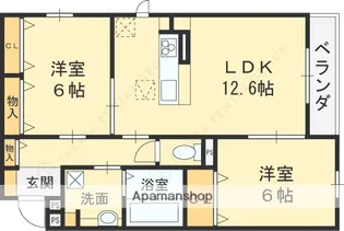 ベルハイム諏訪D【203号室】の間取り