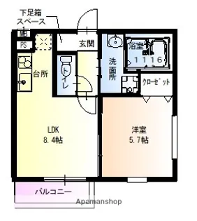 フジパレス森河内西Ⅱ番館【0201号室】の間取り