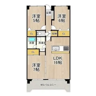 淀川ハイライフマンション【6階】の間取り