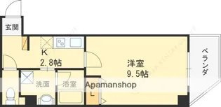 レクラン放出東【8階】の間取り