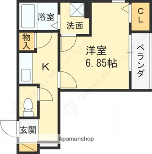 1Rの間取り画像