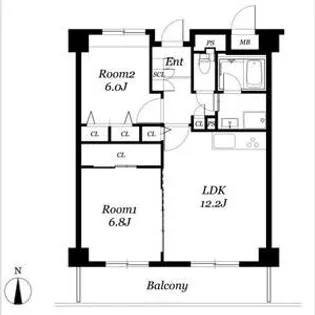 レジディア西天満【8階】の間取り