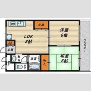 リバーサイドニッシン城東ハイツ【2階】の間取り