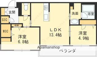 シャーメゾン ポルタフォルトゥーナ【1階】の間取り