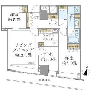 BRILLIATOWER堂島【24階】の間取り