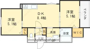 クリエオーレ錦町【2階】の間取り