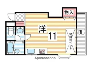 1Rの間取り画像