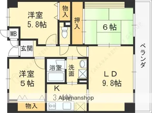 ベルカーサ太子田【5階】の間取り