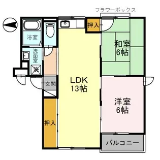 フラワーハイム鶴見【102号室】の間取り