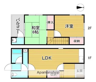 大阪府大阪市東成区大今里3丁目【一戸建】の間取り