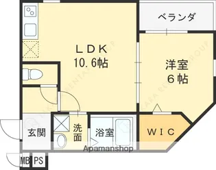 コウジィコート野崎【206号室】の間取り