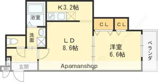 コウジィコート野崎【3階】の間取り