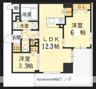 Moruan Residence【6階】の間取り