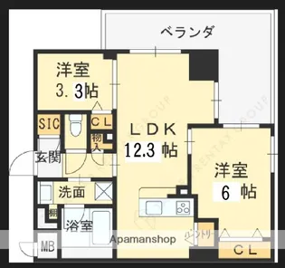 Moruan Residence【6階】の間取り