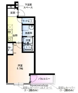 フジパレス今津中ウエスト【1階】の間取り