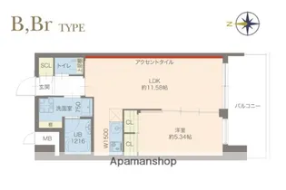 プレジオ城東【1205号室】の間取り