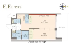 プレジオ城東【411号室】の間取り