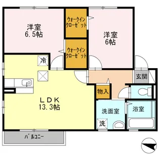 セジュール阪奈【1階】の間取り