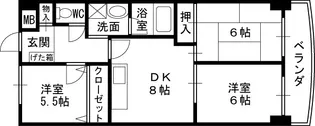 シャトー・レイクルイーズ【206号室】の間取り