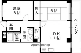 メゾン交楽園弐番館【303号室】の間取り
