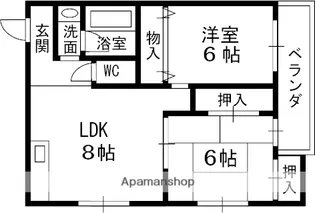 ヴェルドミール【802号室】の間取り