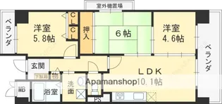カサグランデ鶴見緑地【4階】の間取り