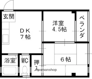 リブラン山内【201号室】の間取り